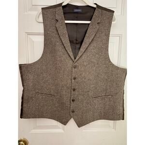 Madison Men’s Wool Blend Dress Vest – Brown – Size XXL